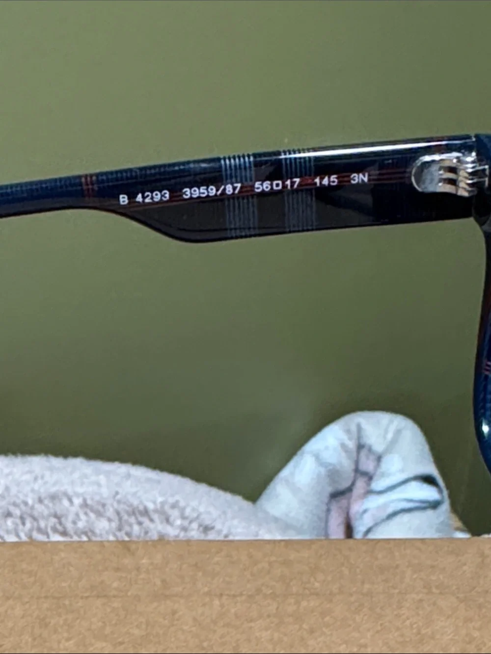 Burberry Blue Frame Sunglasses with Black Lenses
